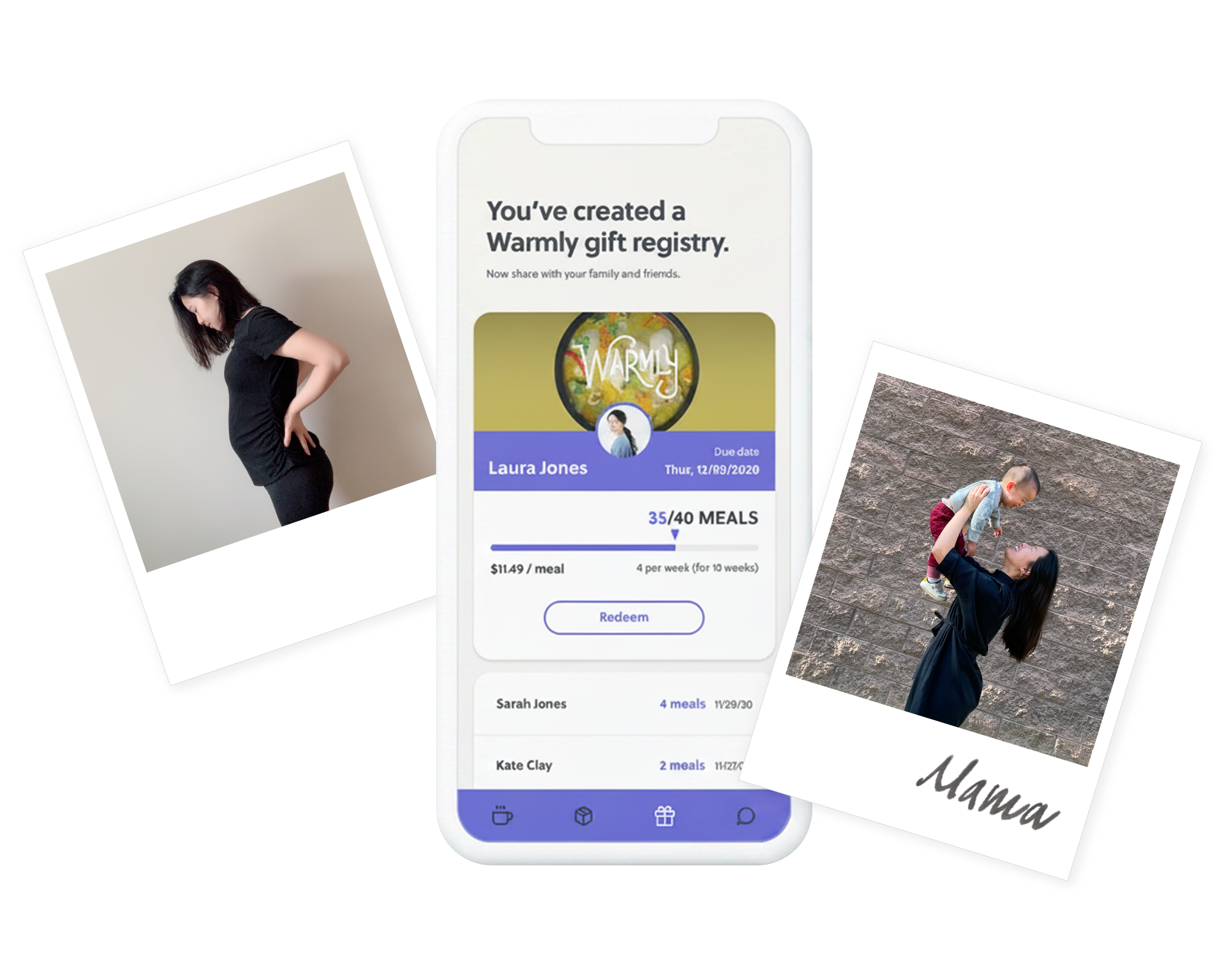 Brandcenter era — pregnancy, the Warmly grad-school project, and early motherhood